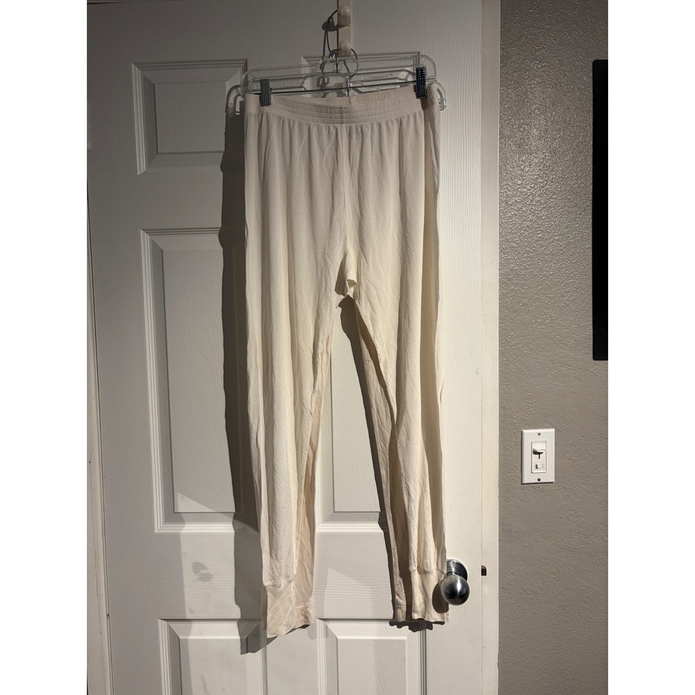 2 pairs Womens M 100% Silk Base Layer Pants Cream LLBean and Thermasilk